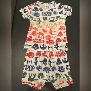 Baby Gap x Star Wars 3T Kids Boys Rainbow Pajamas Shirt Shorts Organic Cotton